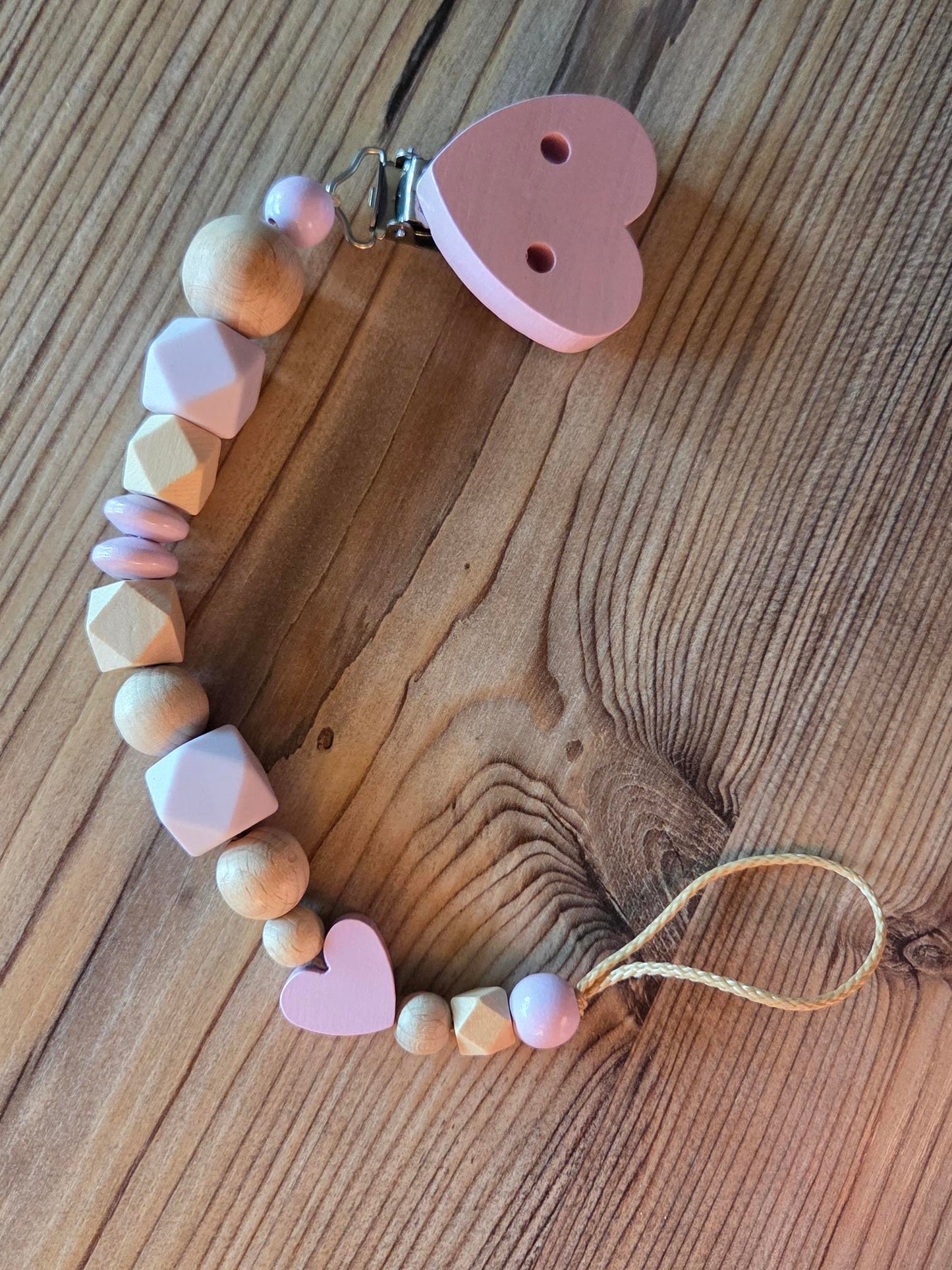 Schnullerkette "Herz rosa"