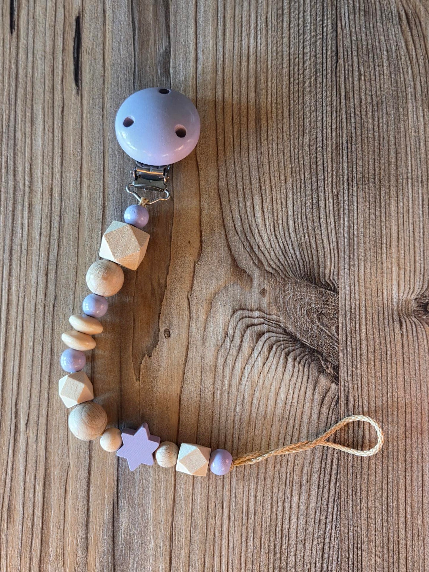 Schnullerkette "Lila Sternchen"