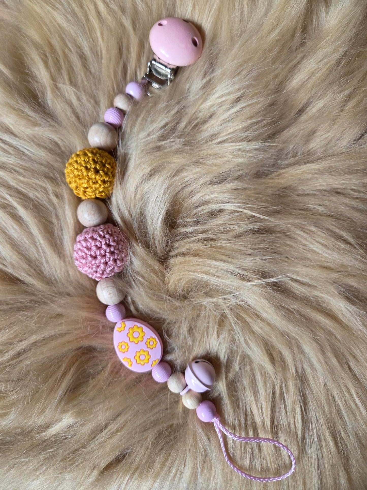 Schnullerkette "Osterei rosa"