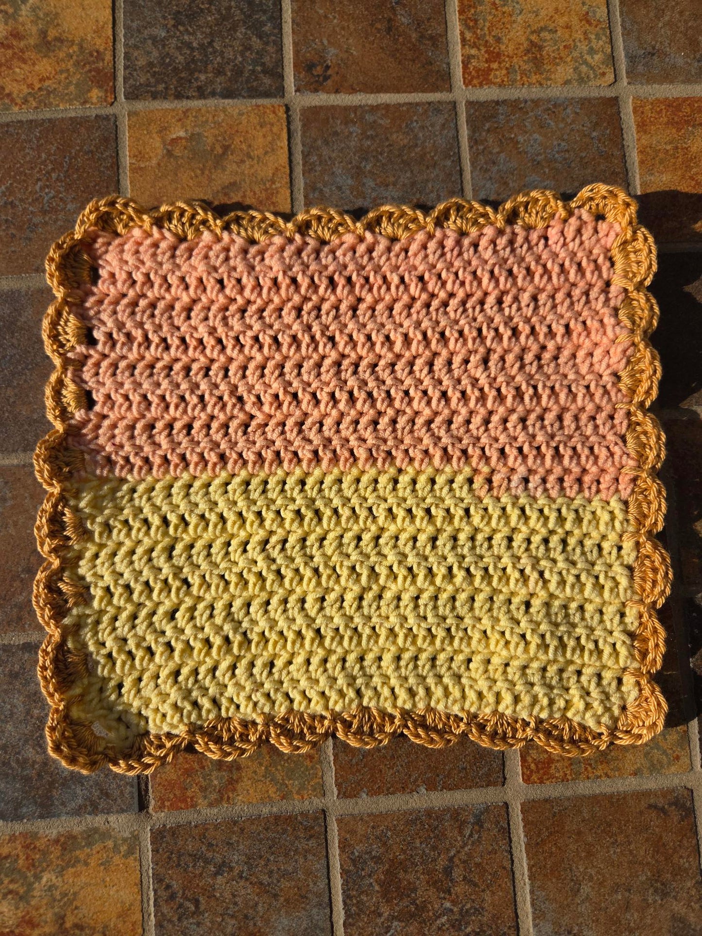 gehäkeltes Spültuch "gelb/orange"