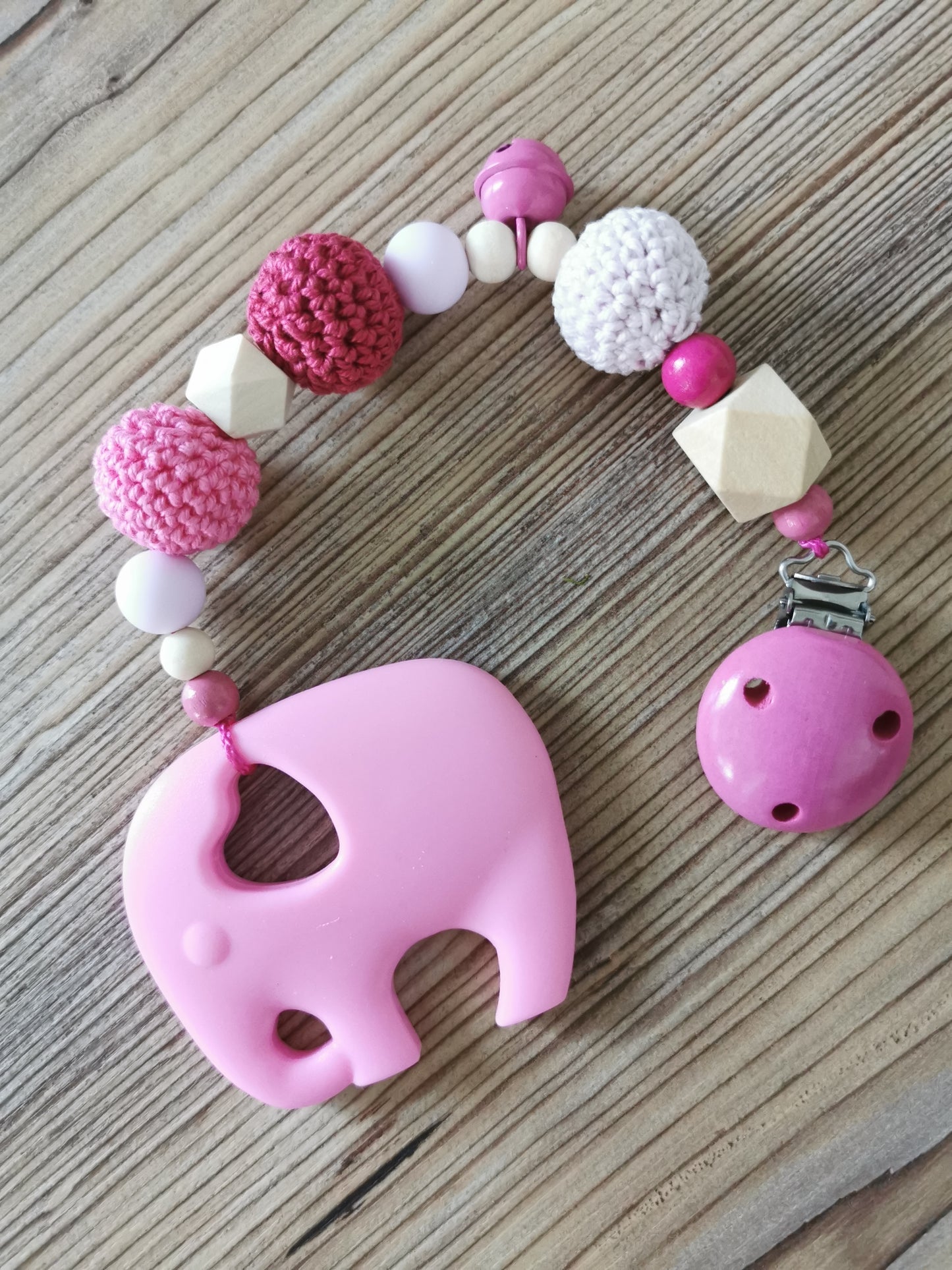 Beißanhänger "Elefant" rosa/pink