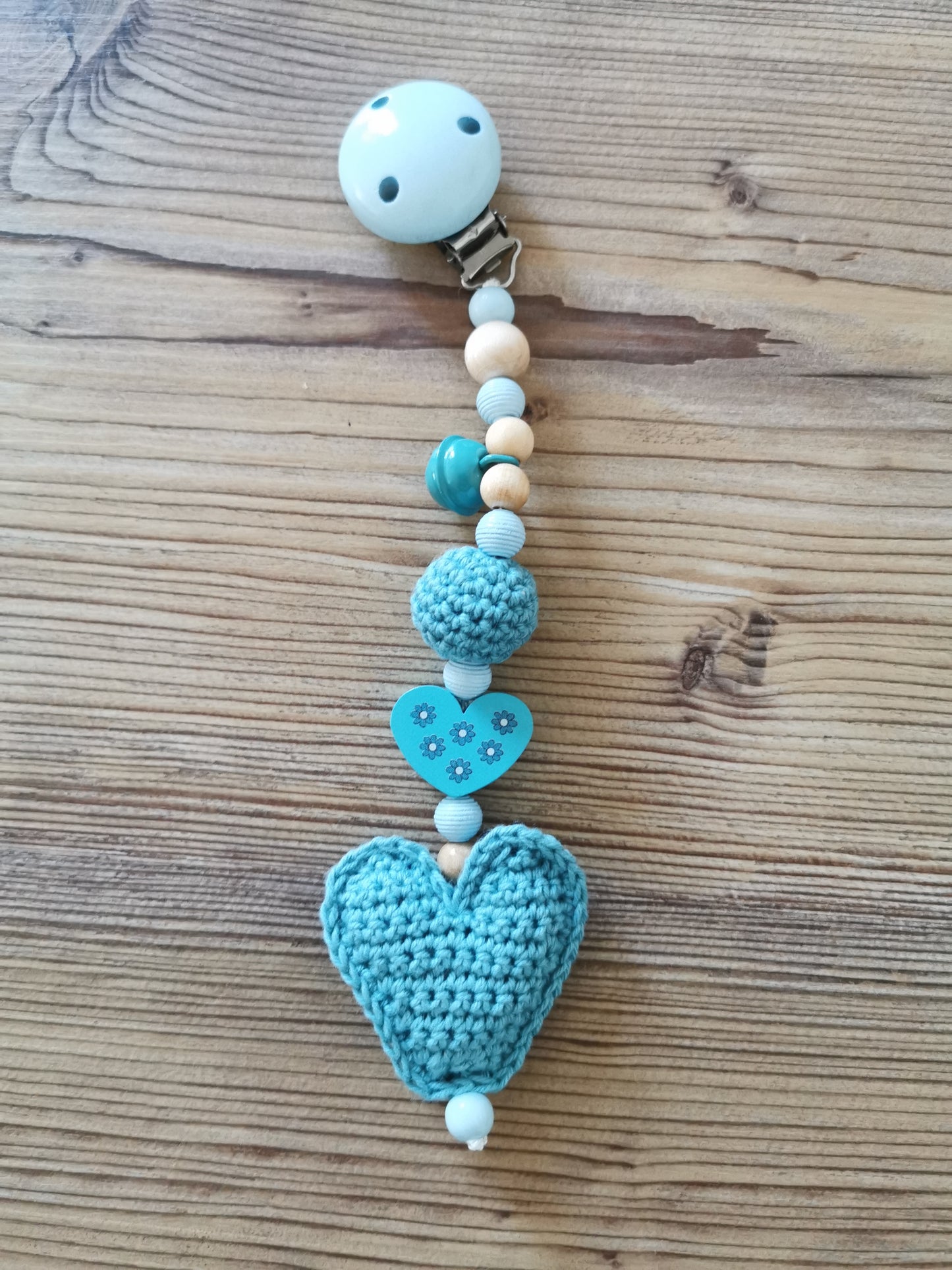 Maxi-Cosi-Anhänger mit Herz türkis/blau