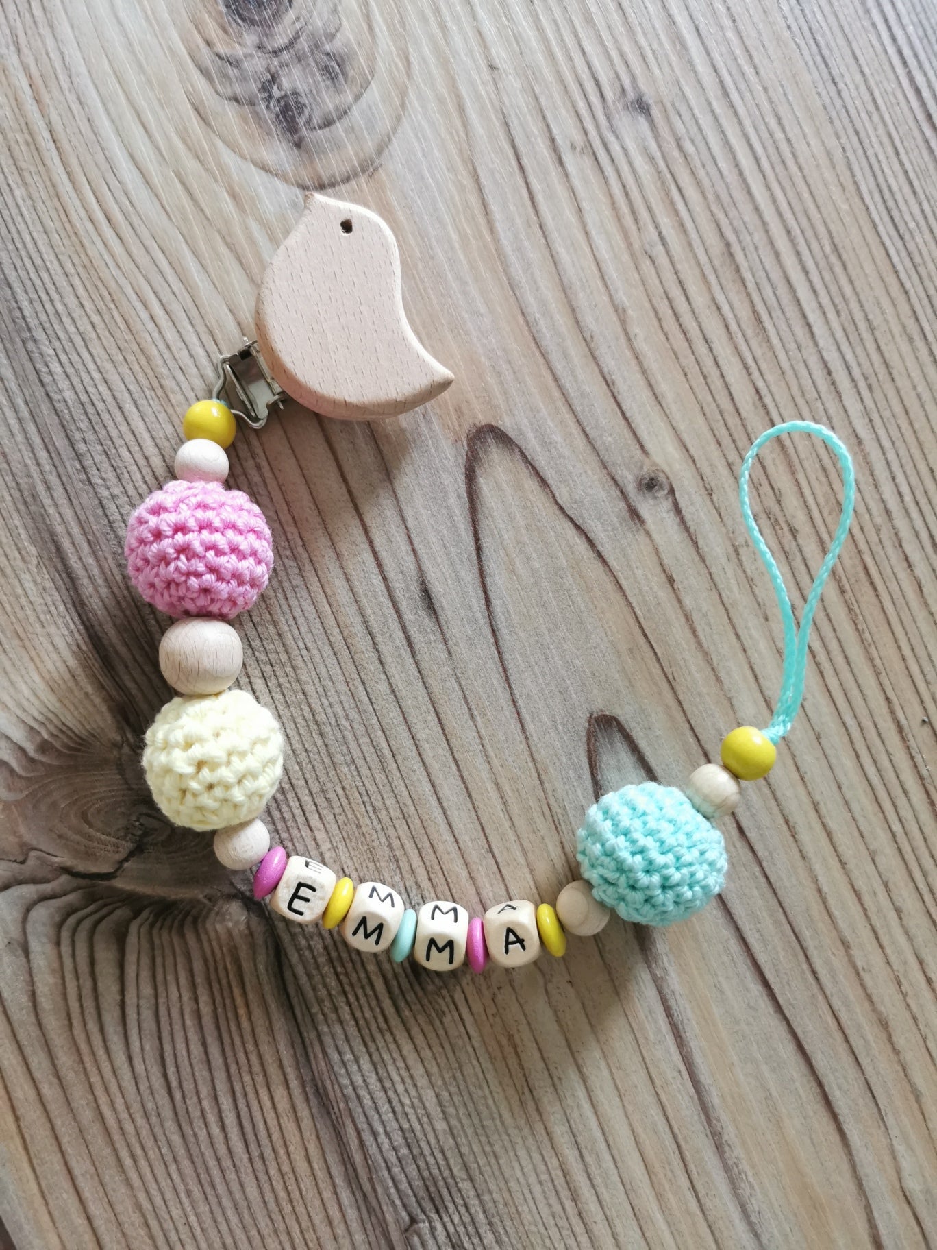 Schnullerkette "Emma" bunt