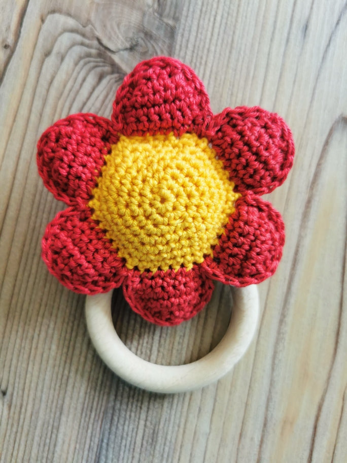 Rassel "Blume" rot