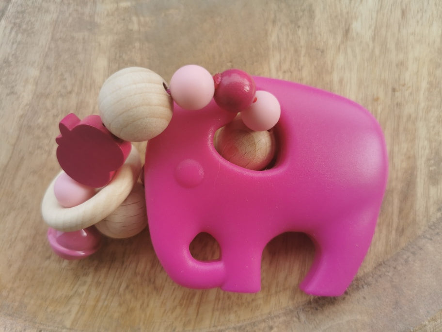 Beißring "Kleiner Elefant" pink