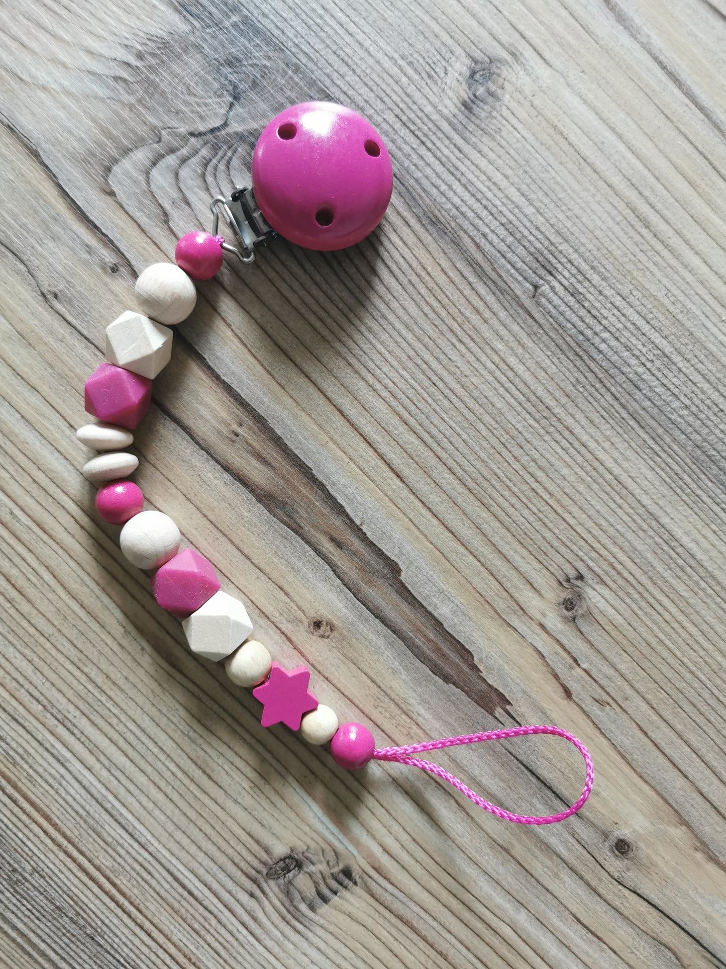 Schnullerkette "Sternchen pink"