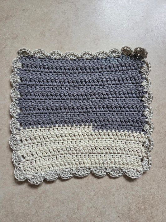 gehäkeltes Spültuch "creme/grau"