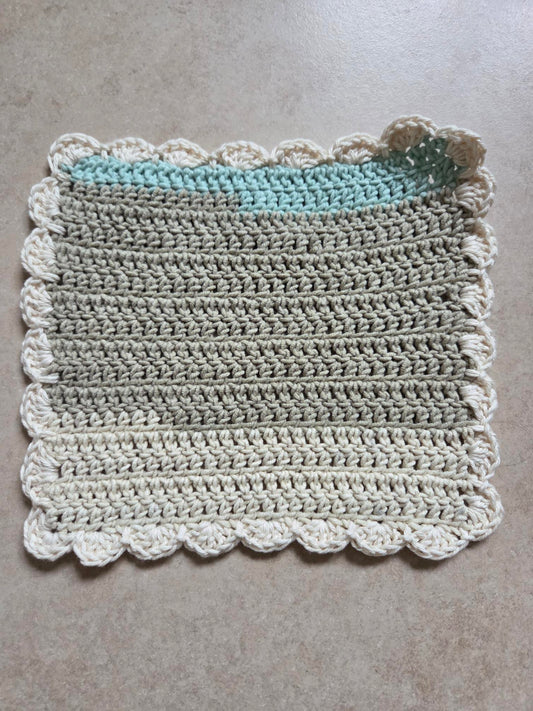 gehäkeltes Spültuch "creme/beige/mint"