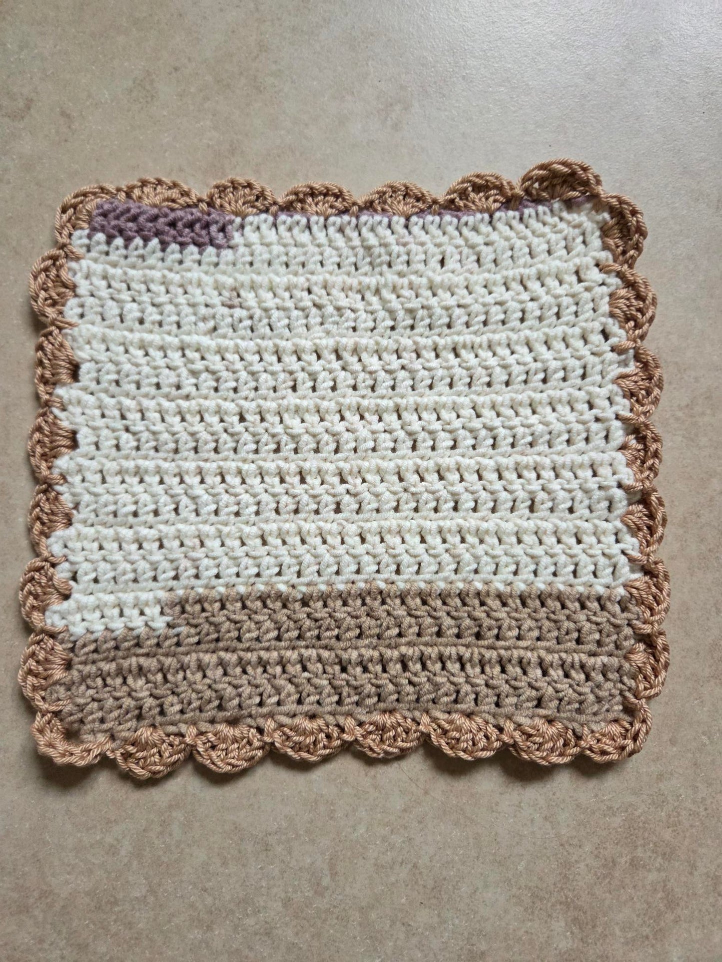 gehäkeltes Spültuch "creme/braun"