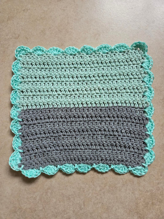 gehäkeltes Spültuch " mint/grau"