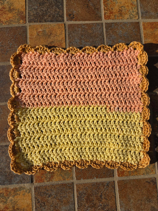 gehäkeltes Spültuch "gelb/orange"