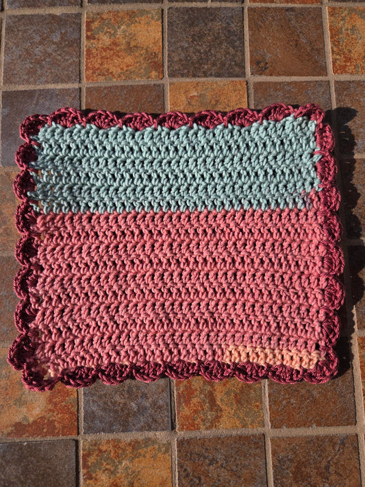 gehäkeltes Spültuch " rosa/mint"
