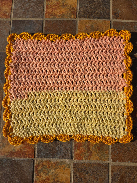 gehäkeltes Spültuch "gelb/orange"