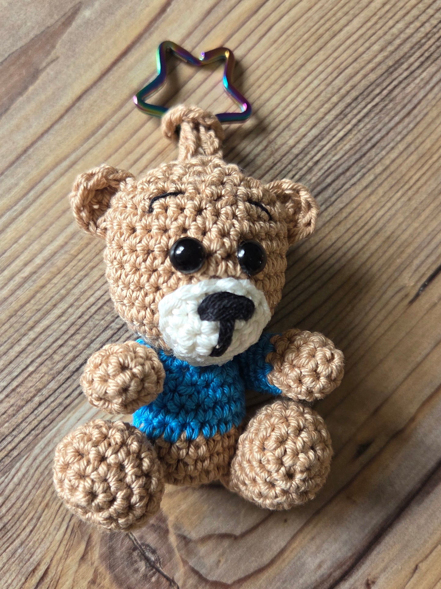 Miniteddy - Anhänger beige/blau