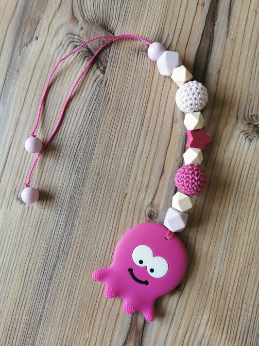 Beißanhänger "Oktopus" pink