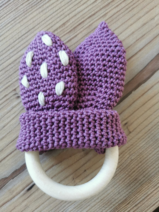 Greifring "Knister-Hasenohren" lila