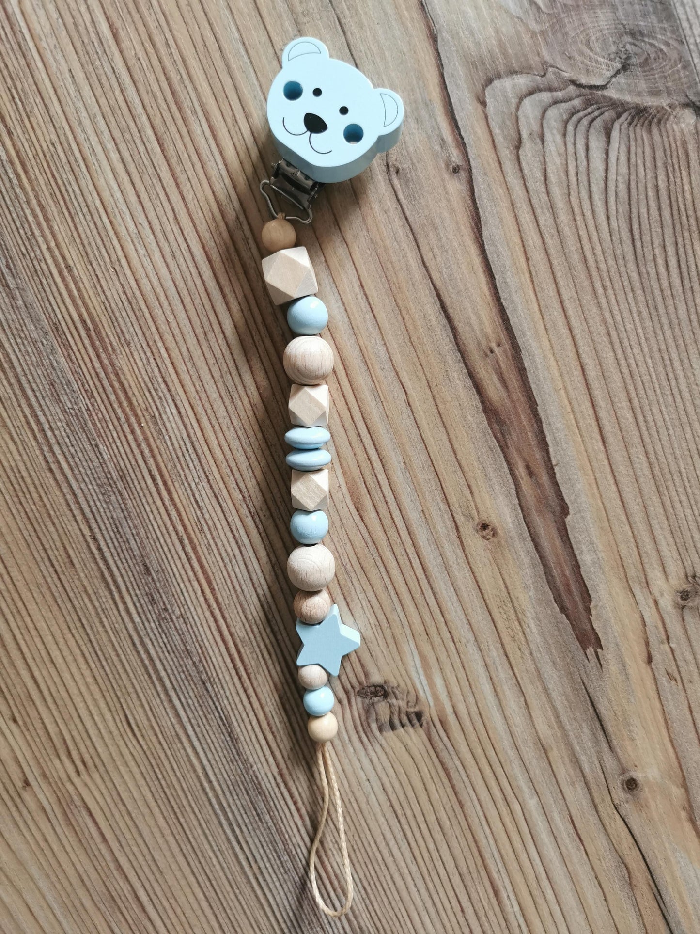 Schnullerkette  "Bärenfreund" hellblau