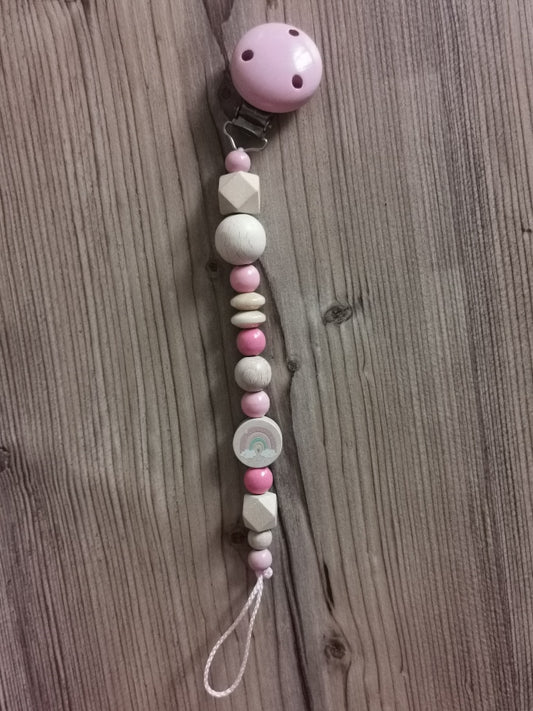 Schnullerkette "Regenbogen rosa"