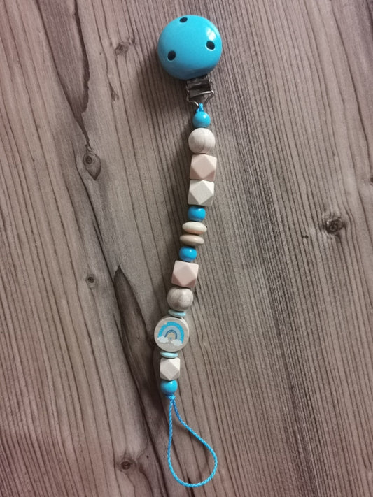 Schnullerkette "Regenbogen blau"